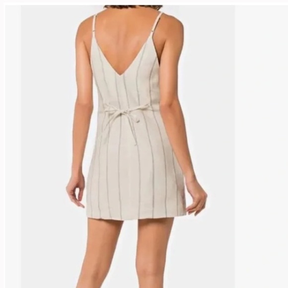 Reformation Cayman Mini Dress Cream Linen Button Down Tank Sleeveless Size M - Picture 2 of 15